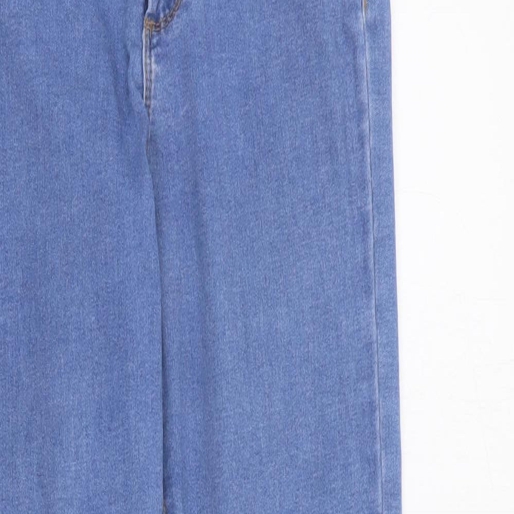 Topshop Womens Blue  Cotton Skinny Jeans Size 6 L26 in Regular Zip