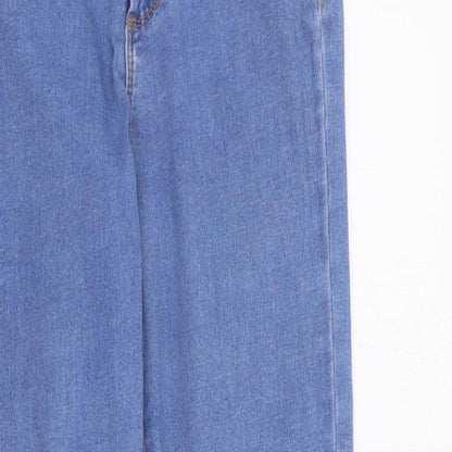 Topshop Womens Blue  Cotton Skinny Jeans Size 6 L26 in Regular Zip