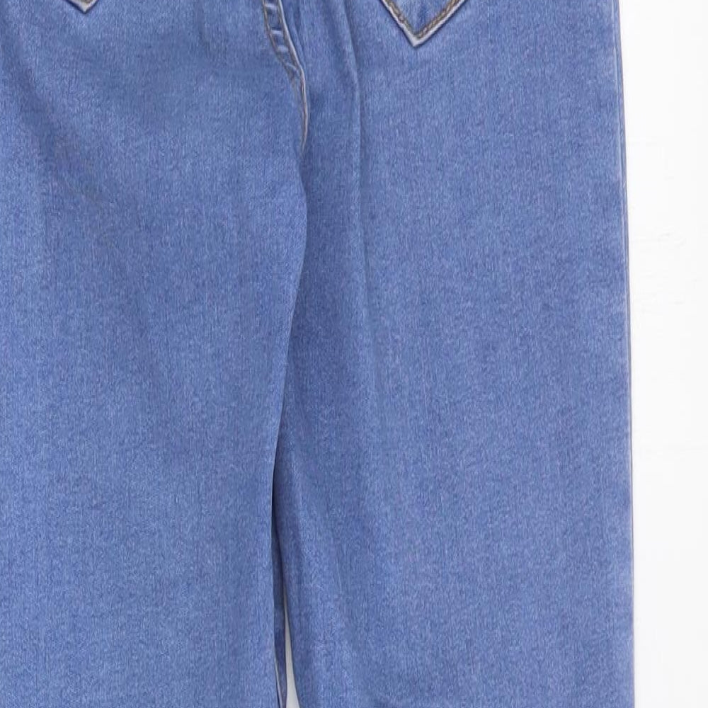 Topshop Womens Blue  Cotton Skinny Jeans Size 6 L26 in Regular Zip