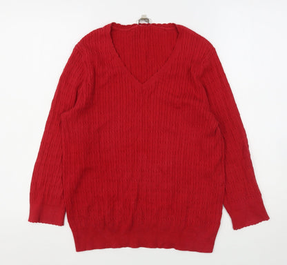 Womens UK Size L CC Red Pullover Jumper
