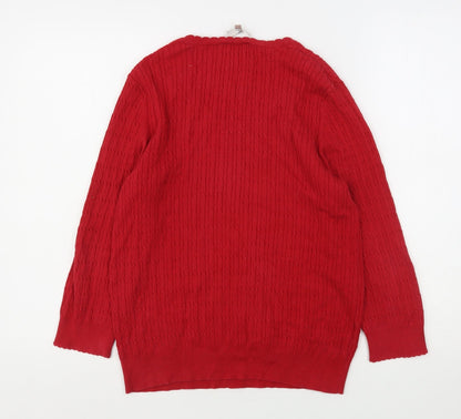 Womens UK Size L CC Red Pullover Jumper