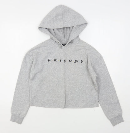 New Look Girls Grey  Polyester Pullover Hoodie Size 12-13 Years   - Friends