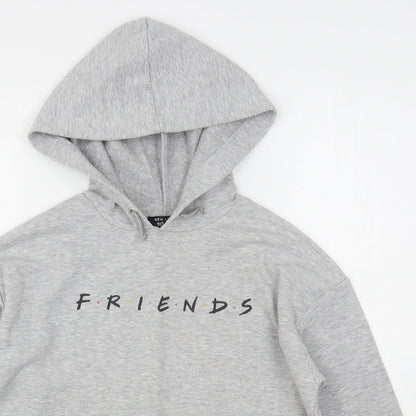 New Look Girls Grey  Polyester Pullover Hoodie Size 12-13 Years   - Friends