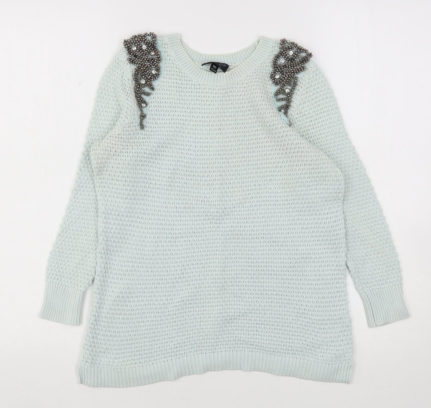 Womens UK Size 6 Topshop Green Pullover Jumper