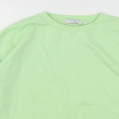 Papaya Womens Green  Cotton Pullover Sweatshirt Size M