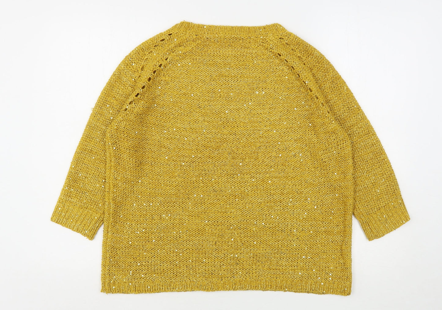 Womens UK Size S Pebble Bay Yellow Pullover Jumper