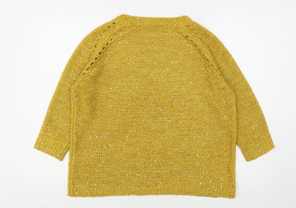 Womens UK Size S Pebble Bay Yellow Pullover Jumper