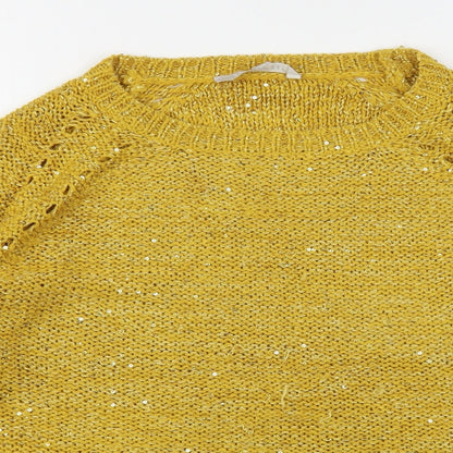 Womens UK Size S Pebble Bay Yellow Pullover Jumper