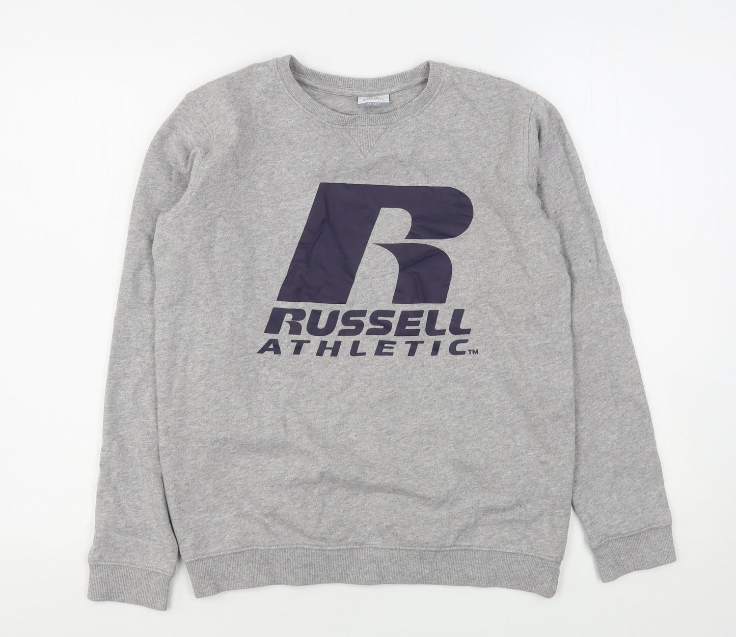 Russell Athletic Boys Grey  Cotton Pullover Sweatshirt Size 12-13 Years