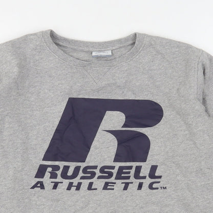 Russell Athletic Boys Grey  Cotton Pullover Sweatshirt Size 12-13 Years