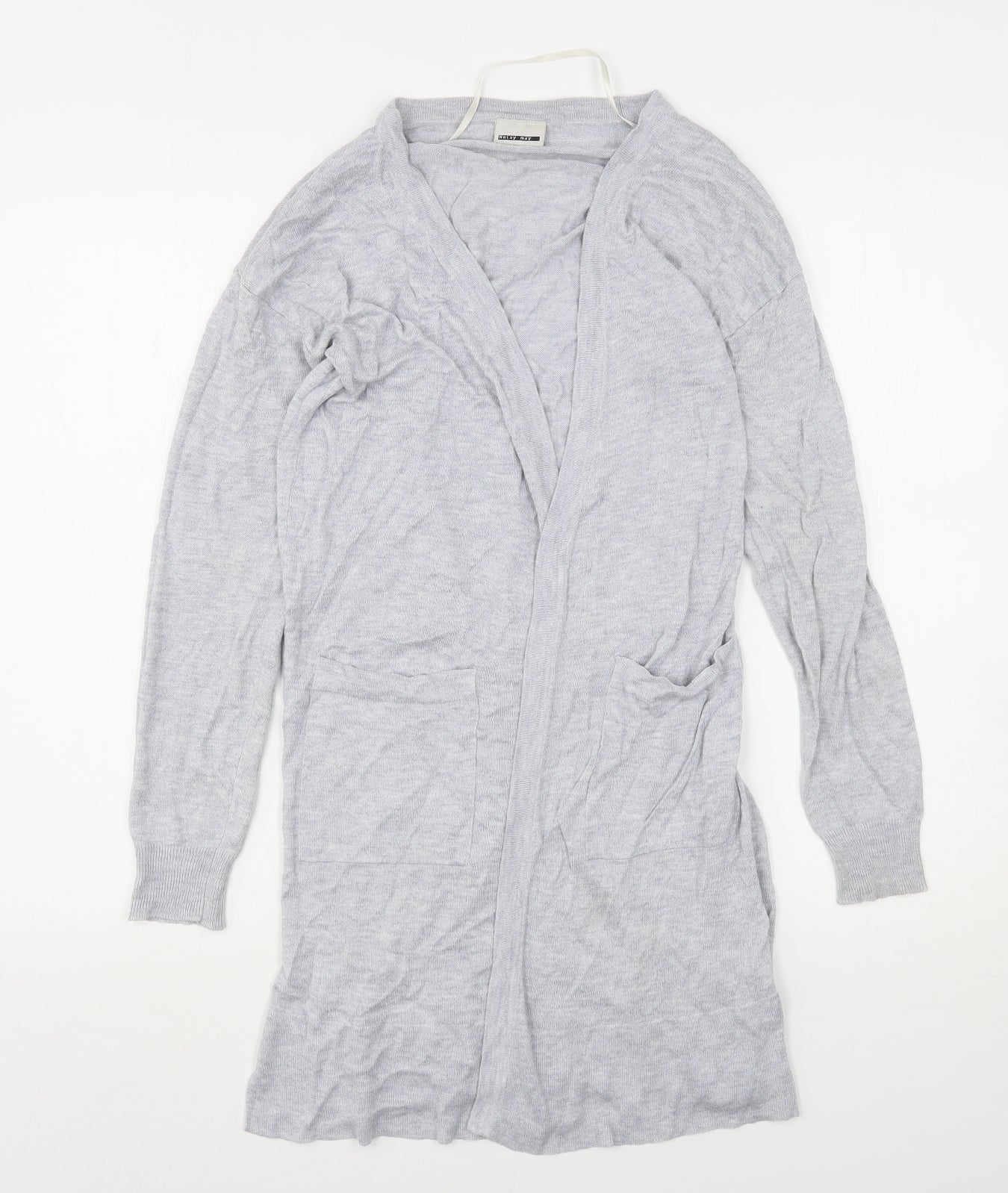 Noisy Mat Womens Grey V-Neck  Viscose Cardigan Jumper Size S