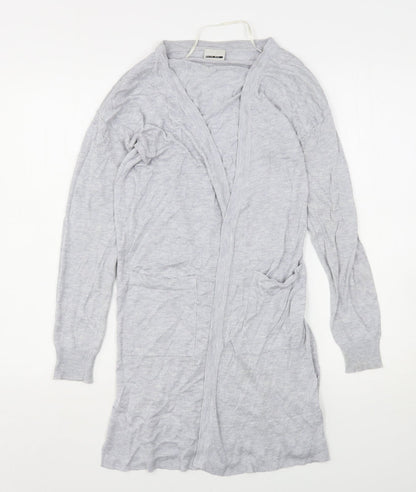 Noisy Mat Womens Grey V-Neck  Viscose Cardigan Jumper Size S