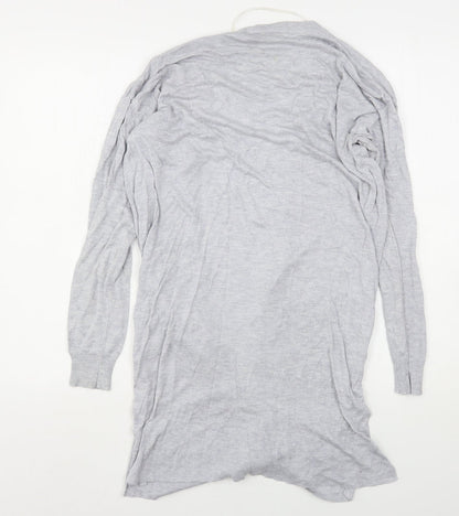 Noisy Mat Womens Grey V-Neck  Viscose Cardigan Jumper Size S