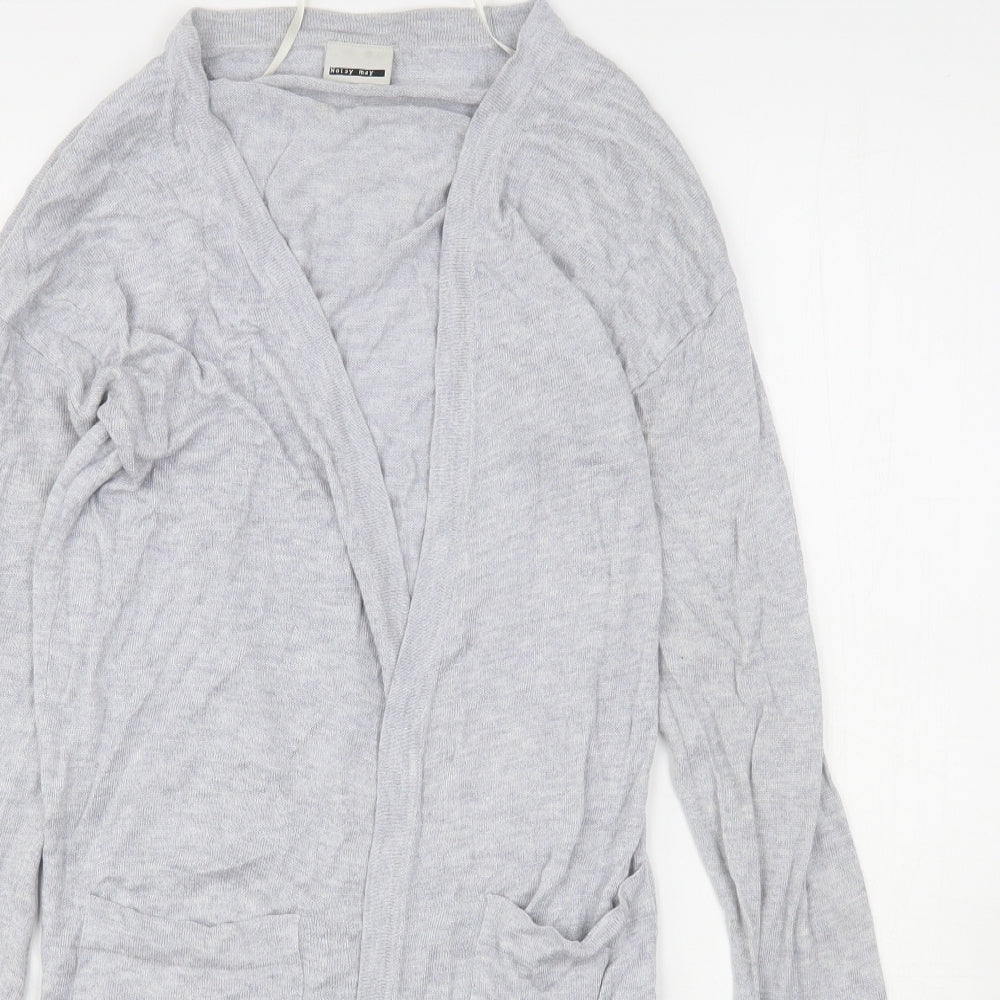 Noisy Mat Womens Grey V-Neck  Viscose Cardigan Jumper Size S