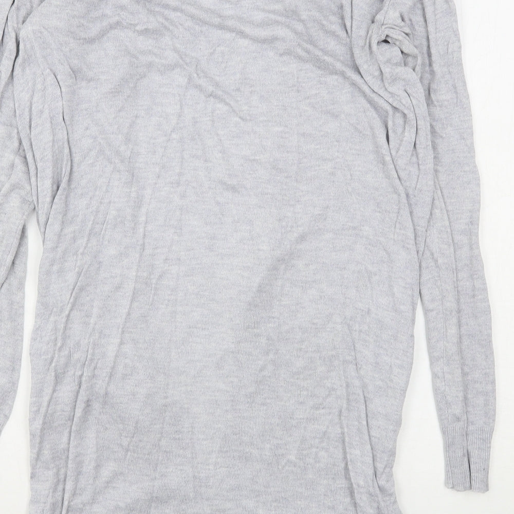 Noisy Mat Womens Grey V-Neck  Viscose Cardigan Jumper Size S