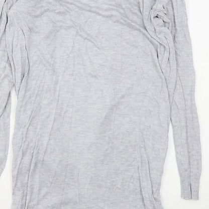 Noisy Mat Womens Grey V-Neck  Viscose Cardigan Jumper Size S