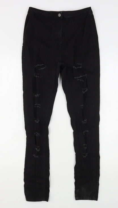 Parisian Womens Black  Cotton Skinny Jeans Size 12 L27 in Regular Button