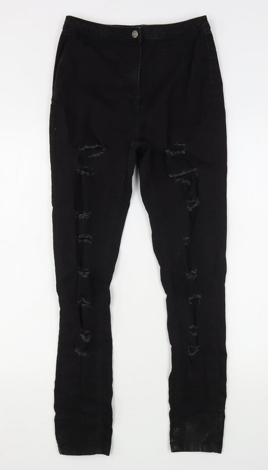 Parisian Womens Black  Cotton Skinny Jeans Size 12 L27 in Regular Button