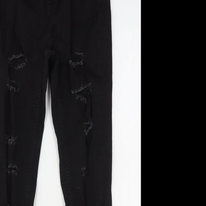 Parisian Womens Black  Cotton Skinny Jeans Size 12 L27 in Regular Button