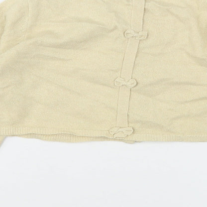 Boboli  Girls Beige Round Neck  Polyester Cardigan Jumper Size 8 Years