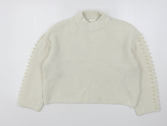 Womens UK Size M H&M Beige Pullover Jumper