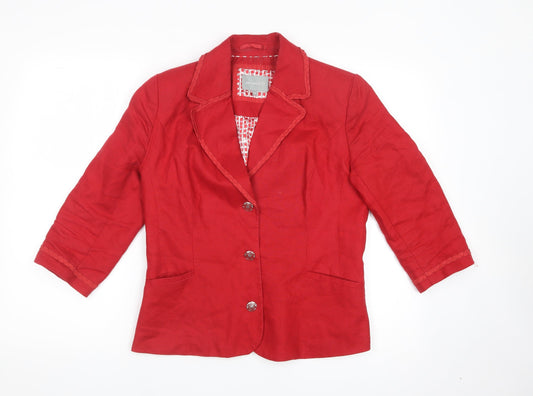 Per Una Womens Red   Jacket Blazer Size 10  Button