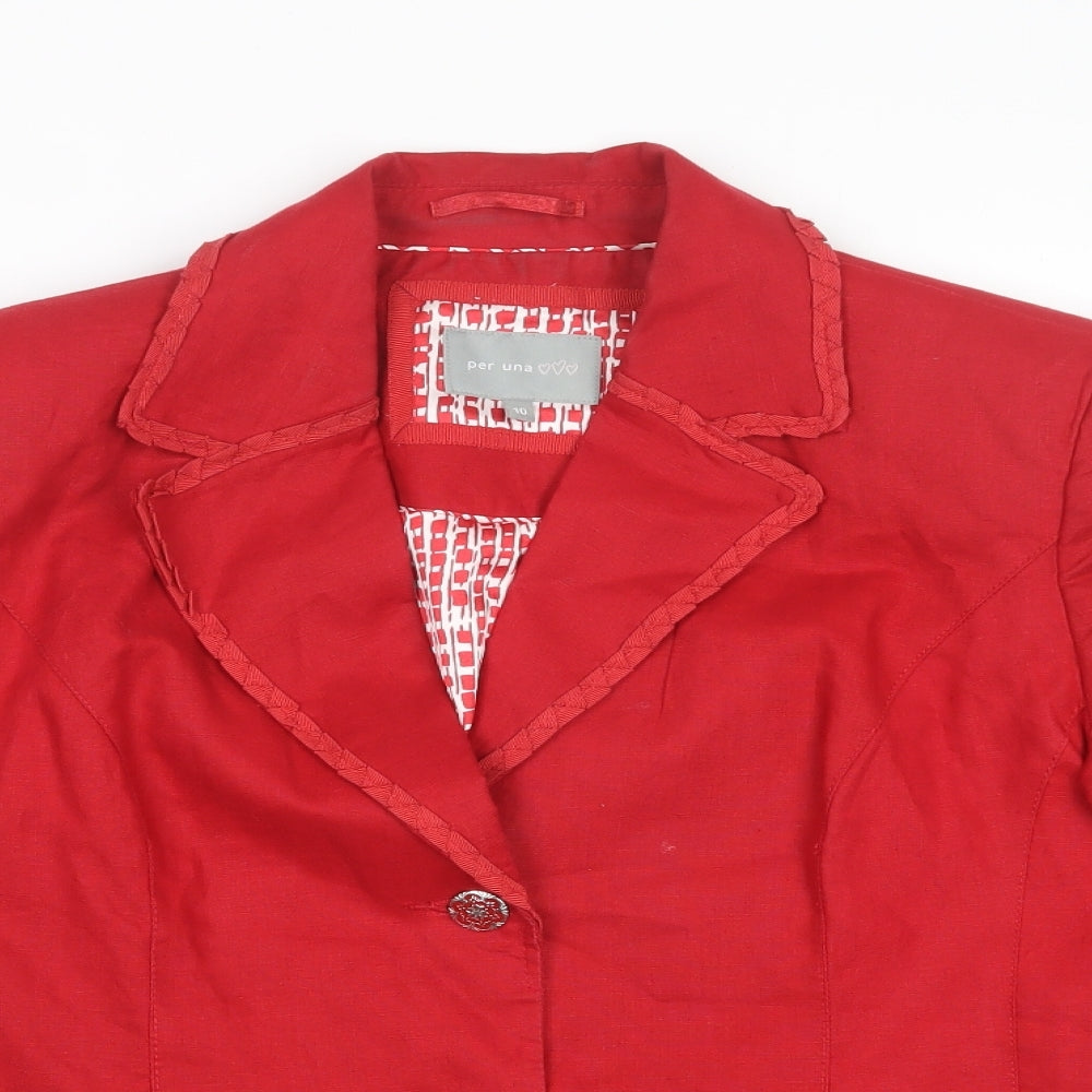 Womens UK Size 10 Per Una Red Jacket