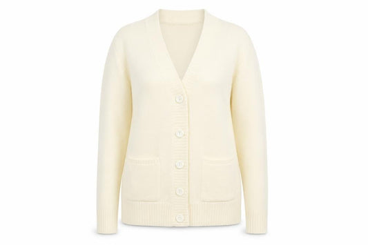 Womens UK Size L pure & natural White Cardigan Jumper
