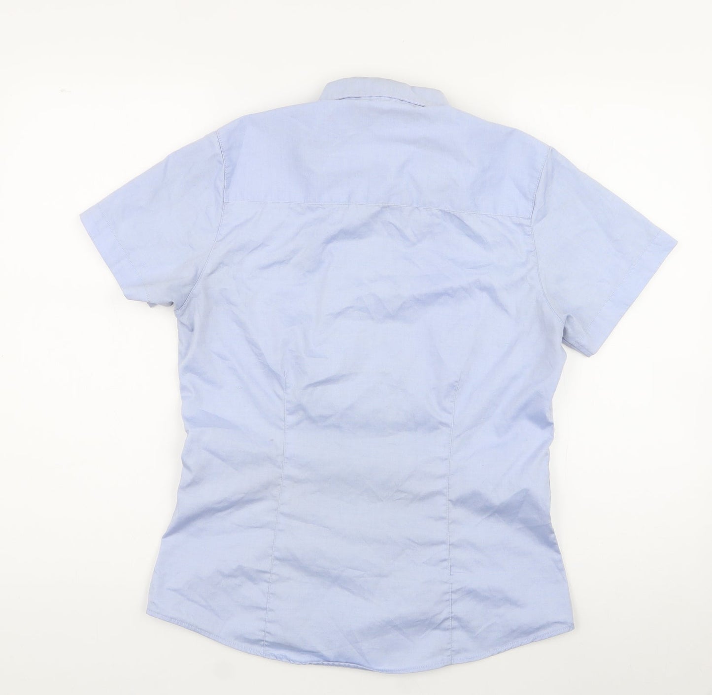 Womens UK Size 8 Kustom Kit Blue Jersey Button-Up