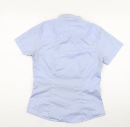 Womens UK Size 8 Kustom Kit Blue Jersey Button-Up
