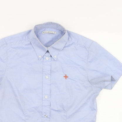 Womens UK Size 8 Kustom Kit Blue Jersey Button-Up