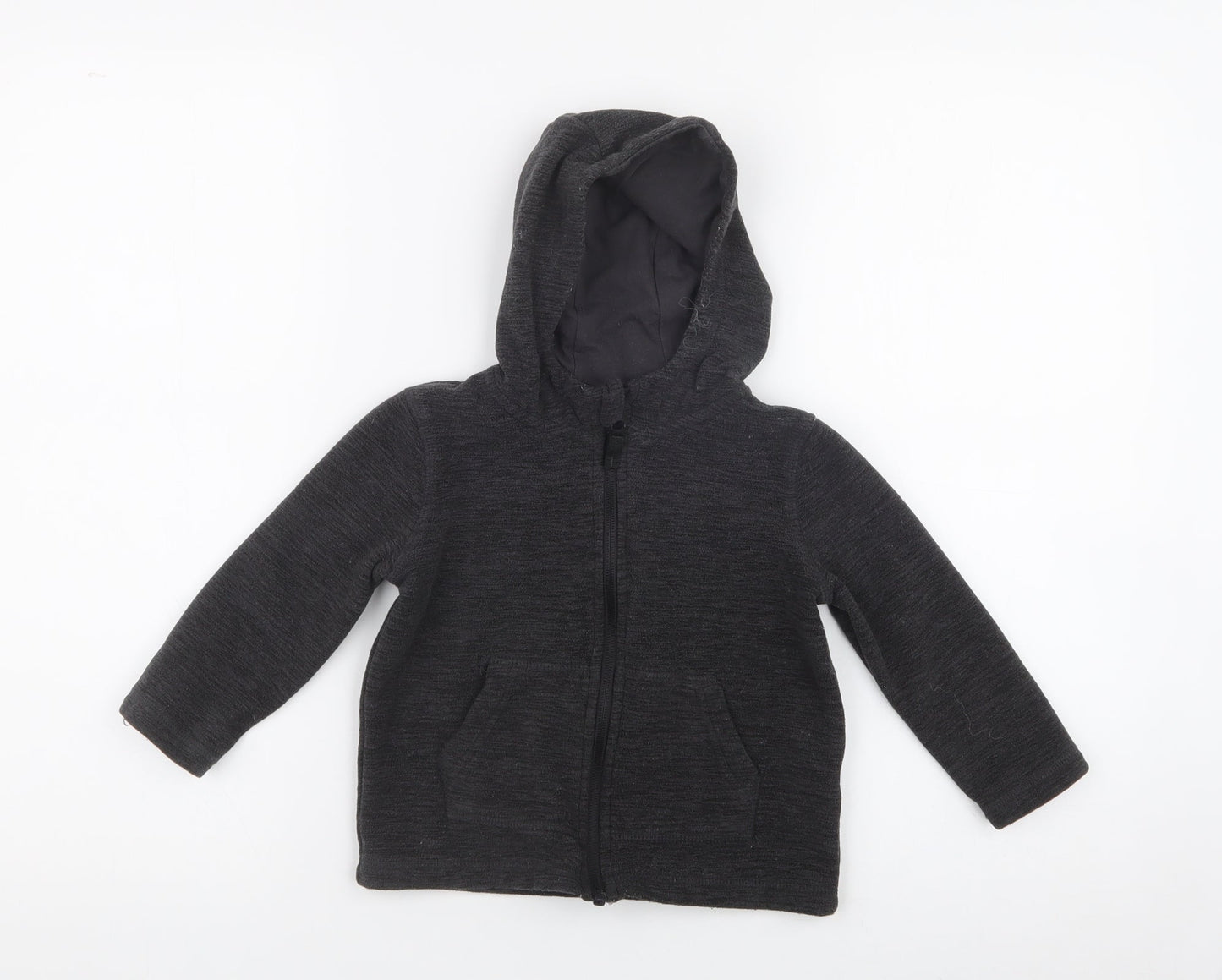 Dunnes Stores Boys Black  100% Polyester Full Zip Hoodie Size 2-3 Years