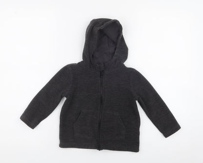 Dunnes Stores Boys Black  100% Polyester Full Zip Hoodie Size 2-3 Years