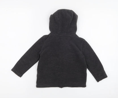 Dunnes Stores Boys Black  100% Polyester Full Zip Hoodie Size 2-3 Years