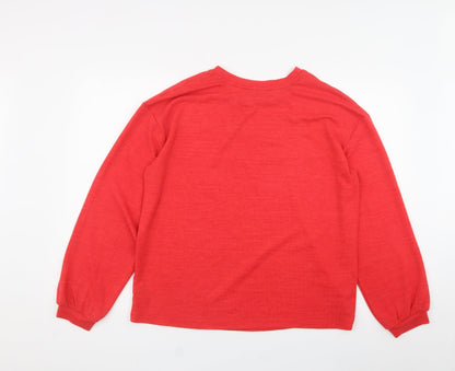 Womens UK Size M Dunnes Stores Red Pullover Sweatshirt