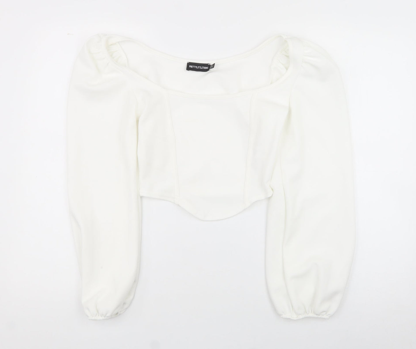 Womens UK Size 8 PRETTYLITTLETHING White Basic Tank