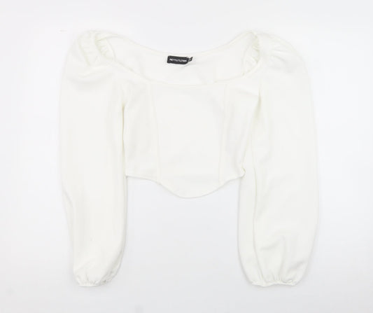 Womens UK Size 8 PRETTYLITTLETHING White Basic Tank