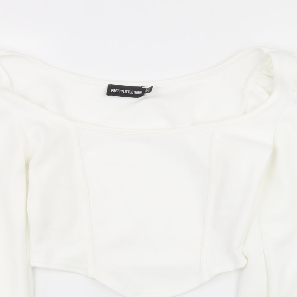 Womens UK Size 8 PRETTYLITTLETHING White Basic Tank