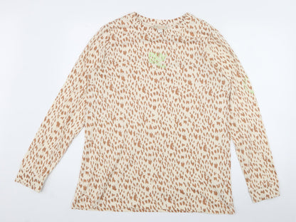 Womens UK Size M River Island Beige Jersey T-Shirt
