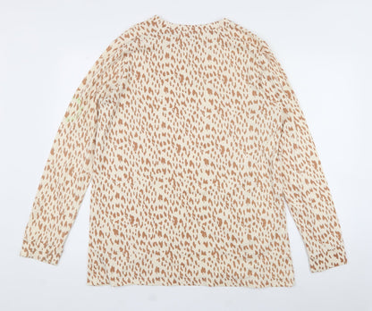 Womens UK Size M River Island Beige Jersey T-Shirt