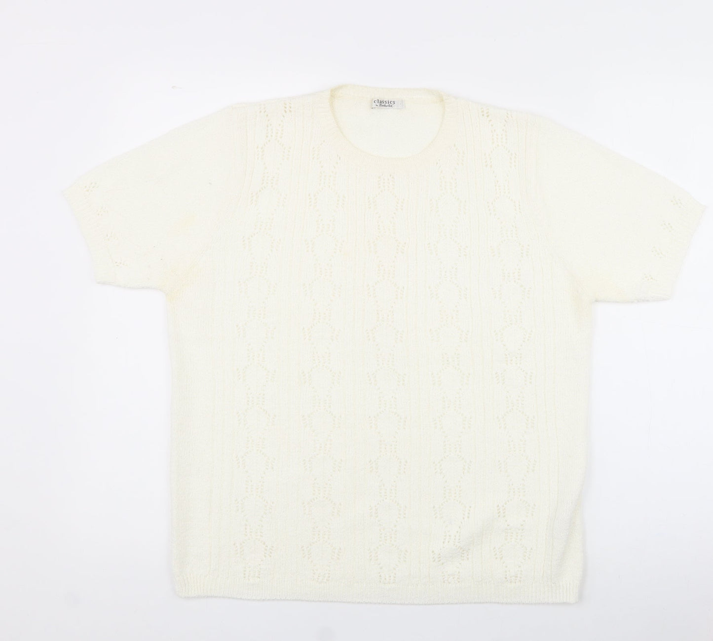 Berkertex Womens White  Acrylic Pullover Sweatshirt Size 14   - size 14-16