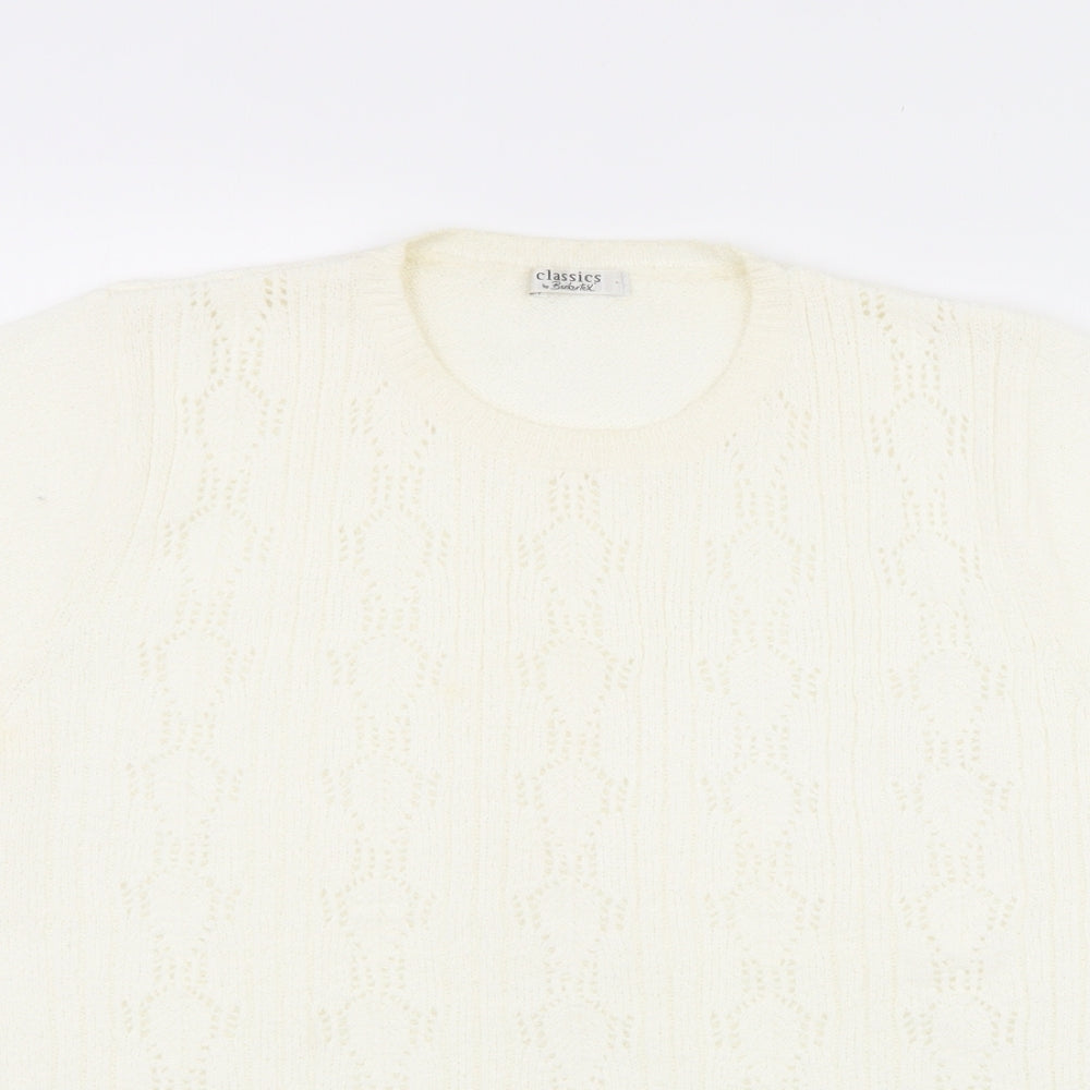 Berkertex Womens White  Acrylic Pullover Sweatshirt Size 14   - size 14-16