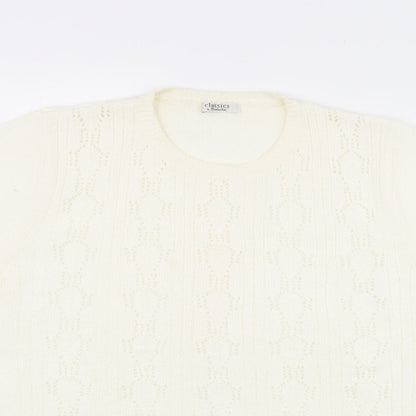 Berkertex Womens White  Acrylic Pullover Sweatshirt Size 14   - size 14-16