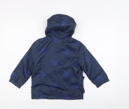 F&F Boys Blue Geometric  Rain Coat Coat Size 2XS