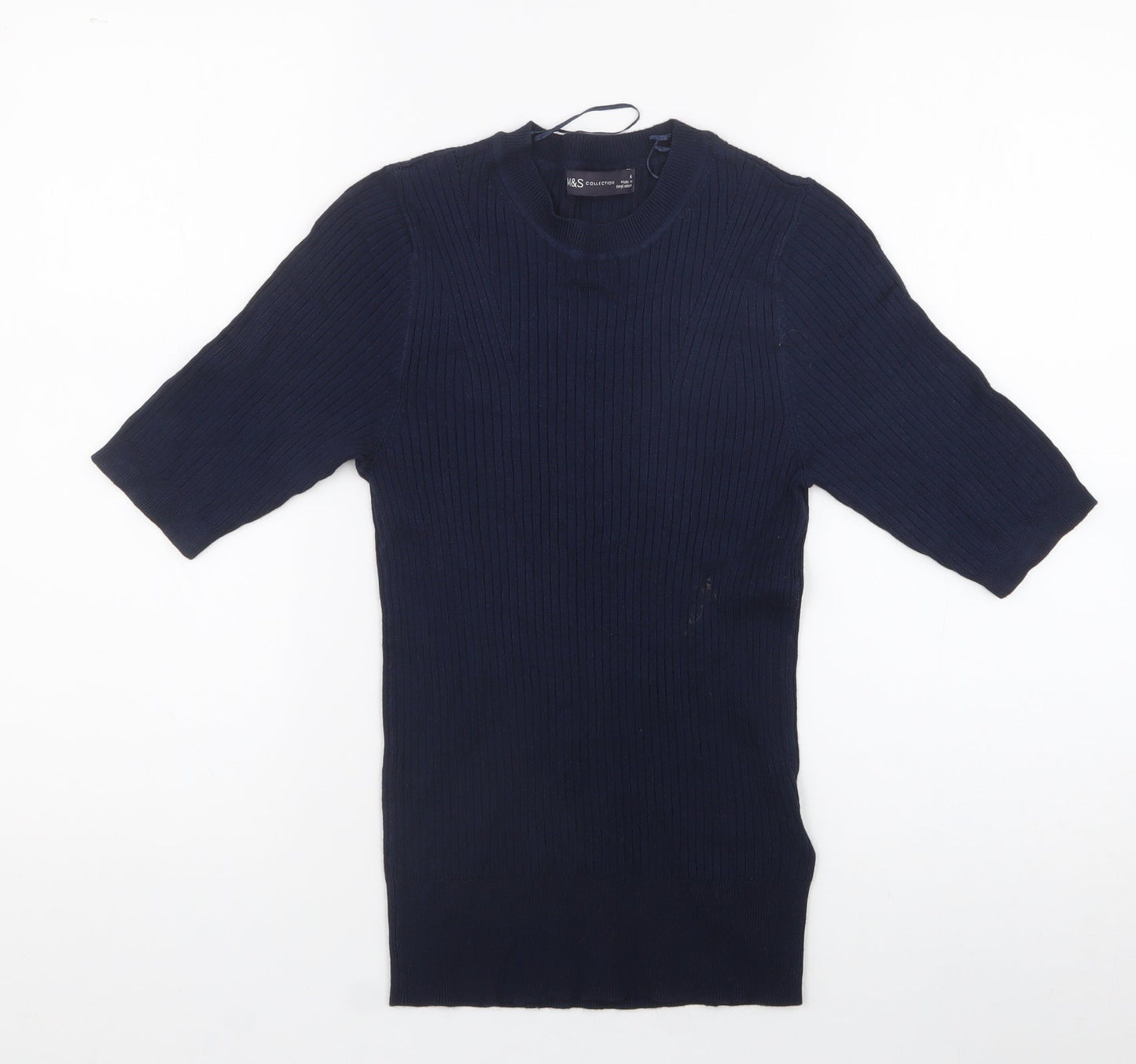 Womens UK Size 6 Marks and Spencer Blue Jersey Polo