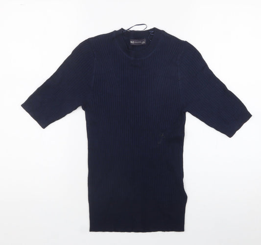 Womens UK Size 6 Marks and Spencer Blue Jersey Polo