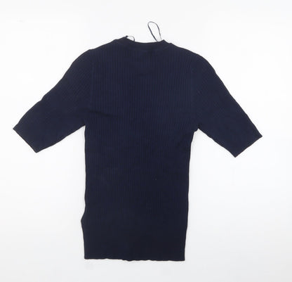 Womens UK Size 6 Marks and Spencer Blue Jersey Polo