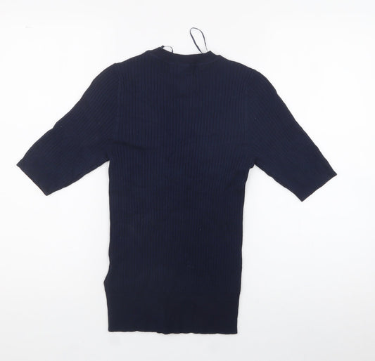 Womens UK Size 6 Marks and Spencer Blue Jersey Polo