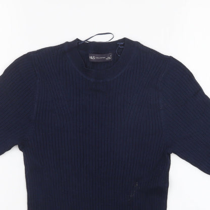 Womens UK Size 6 Marks and Spencer Blue Jersey Polo