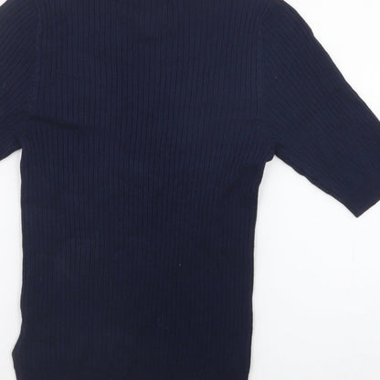 Womens UK Size 6 Marks and Spencer Blue Jersey Polo
